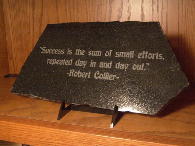 Custom plaques Success is the sum of small efforts repeated day in and day out-Robert Collier